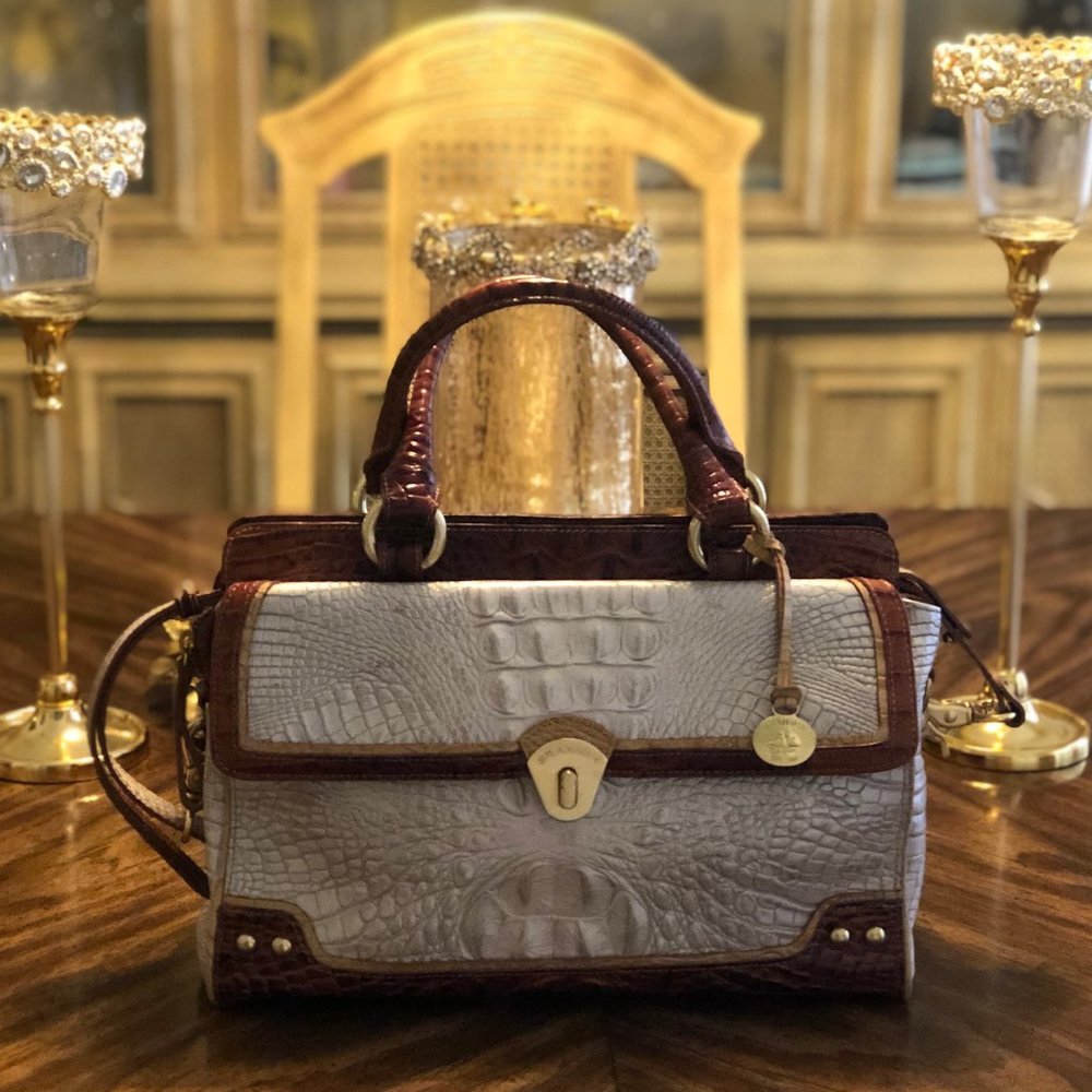 Brahmin leather satchel handbag